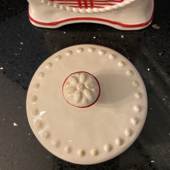 Grasslands Road Dark Red & Cream Plaid Sugar & Creamer Rustic Country Farmhouse - Picture 10 of 16